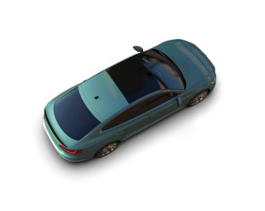 Üç boyutlu illüstrasyon. Modern araba beyaz arkaplanda izole edildi. 