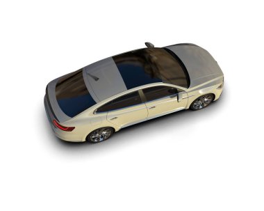 Üç boyutlu illüstrasyon. Modern araba beyaz arkaplanda izole edildi. 