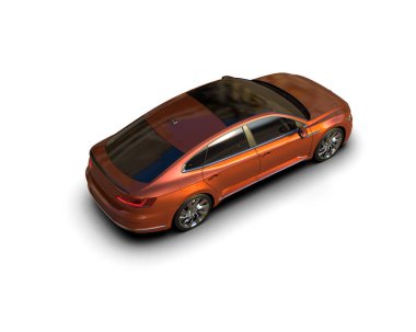 Üç boyutlu illüstrasyon. Modern araba beyaz arkaplanda izole edildi. 