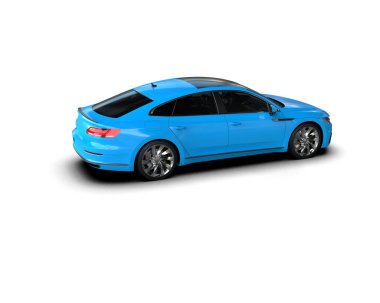 Üç boyutlu illüstrasyon. Modern araba beyaz arkaplanda izole edildi. 