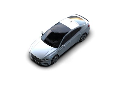 Üç boyutlu illüstrasyon. Modern araba beyaz arkaplanda izole edildi. 