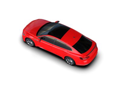 Üç boyutlu illüstrasyon. Modern araba beyaz arkaplanda izole edildi. 