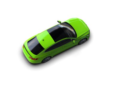 Üç boyutlu illüstrasyon. Modern araba beyaz arkaplanda izole edildi. 