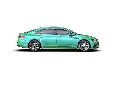 Üç boyutlu illüstrasyon. Modern araba beyaz arkaplanda izole edildi. 