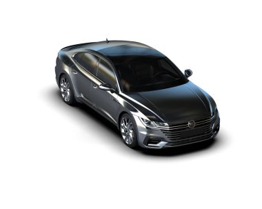 Üç boyutlu illüstrasyon. Modern araba beyaz arkaplanda izole edildi. 