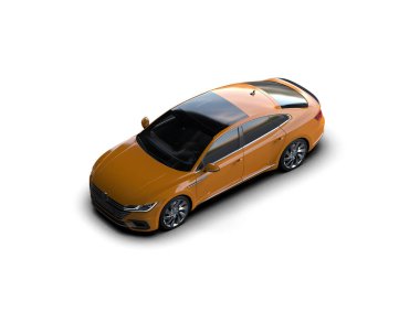 Üç boyutlu illüstrasyon. Modern araba beyaz arkaplanda izole edildi. 