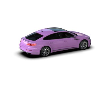 Üç boyutlu illüstrasyon. Modern araba beyaz arkaplanda izole edildi. 