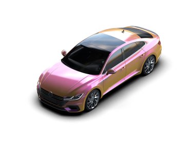 Üç boyutlu illüstrasyon. Modern araba beyaz arkaplanda izole edildi. 