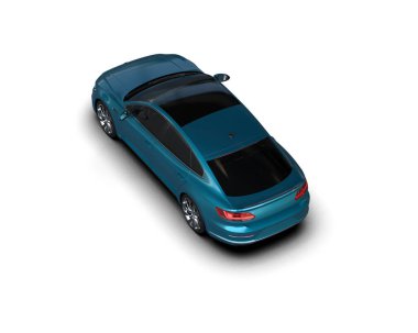 Üç boyutlu illüstrasyon. Modern araba beyaz arkaplanda izole edildi. 