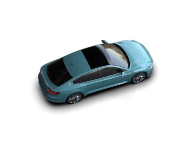 Üç boyutlu illüstrasyon. Modern araba beyaz arkaplanda izole edildi. 