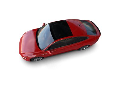 Üç boyutlu illüstrasyon. Modern araba beyaz arkaplanda izole edildi. 