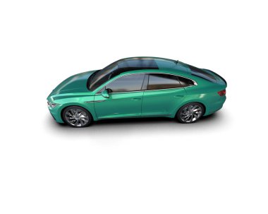 Üç boyutlu illüstrasyon. Modern araba beyaz arkaplanda izole edildi. 