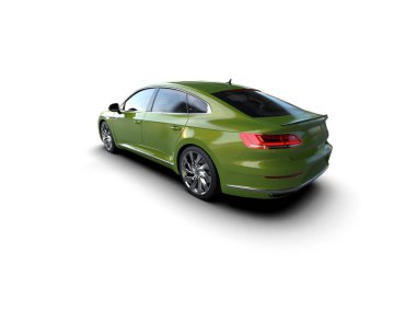 Üç boyutlu illüstrasyon. Modern araba beyaz arkaplanda izole edildi. 