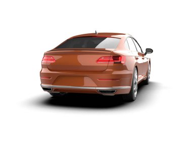 Üç boyutlu illüstrasyon. Modern araba beyaz arkaplanda izole edildi. 