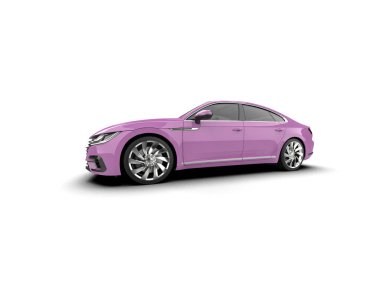 Üç boyutlu illüstrasyon. Modern araba beyaz arkaplanda izole edildi. 