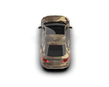 Üç boyutlu illüstrasyon. Modern araba beyaz arkaplanda izole edildi. 