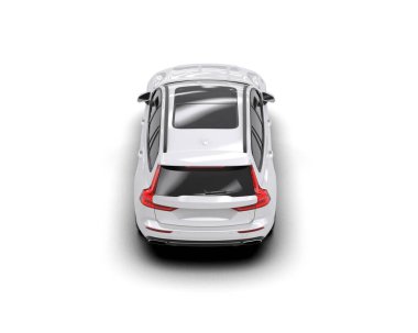 Üç boyutlu illüstrasyon. Modern araba beyaz arkaplanda izole edildi. 