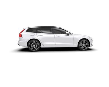 Üç boyutlu illüstrasyon. Modern araba beyaz arkaplanda izole edildi. 