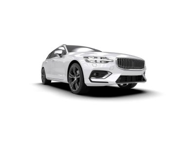 Üç boyutlu illüstrasyon. Modern araba beyaz arkaplanda izole edildi. 