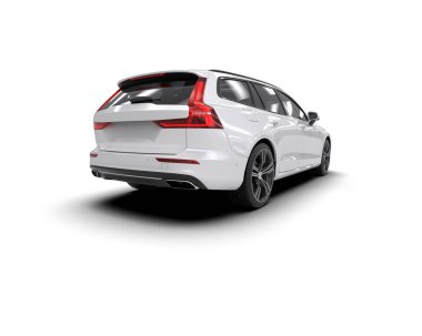 Üç boyutlu illüstrasyon. Modern araba beyaz arkaplanda izole edildi. 