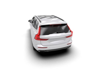 Üç boyutlu illüstrasyon. Modern araba beyaz arkaplanda izole edildi. 