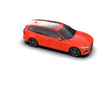 Üç boyutlu illüstrasyon. Modern araba beyaz arkaplanda izole edildi. 