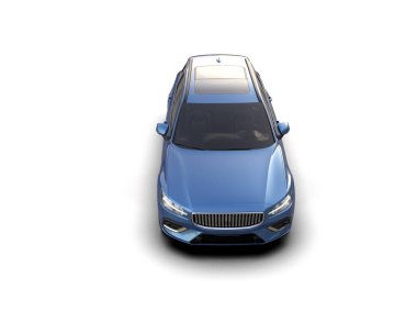 Üç boyutlu illüstrasyon. Modern araba beyaz arkaplanda izole edildi. 