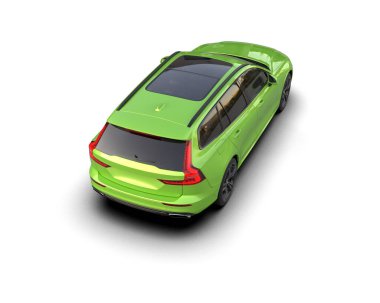 Üç boyutlu illüstrasyon. Modern araba beyaz arkaplanda izole edildi. 