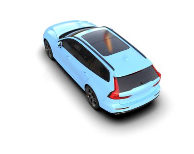 Üç boyutlu illüstrasyon. Modern araba beyaz arkaplanda izole edildi. 