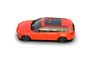 Üç boyutlu illüstrasyon. Modern araba beyaz arkaplanda izole edildi. 