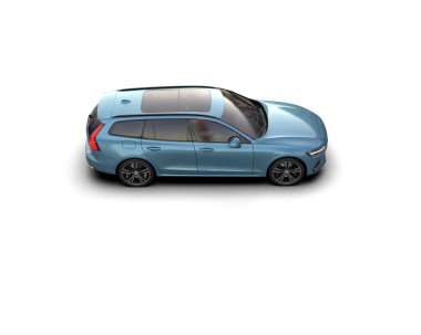 Üç boyutlu illüstrasyon. Modern araba beyaz arkaplanda izole edildi. 