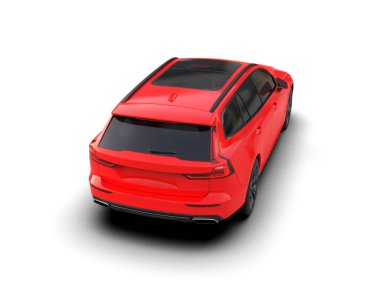 Üç boyutlu illüstrasyon. Modern araba beyaz arkaplanda izole edildi. 