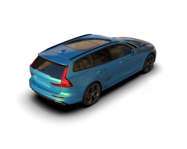 Üç boyutlu illüstrasyon. Modern araba beyaz arkaplanda izole edildi. 