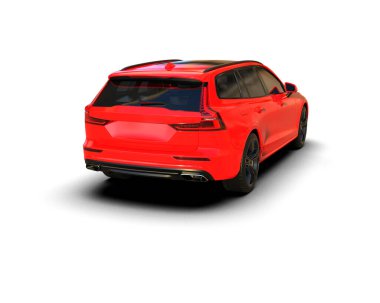 Üç boyutlu illüstrasyon. Modern araba beyaz arkaplanda izole edildi. 