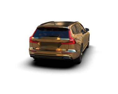 Üç boyutlu illüstrasyon. Modern araba beyaz arkaplanda izole edildi. 