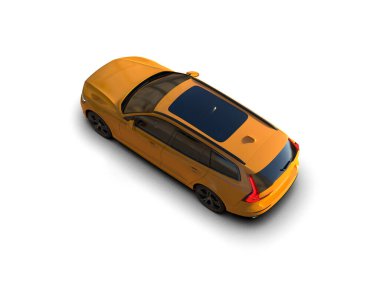 Üç boyutlu illüstrasyon. Modern araba beyaz arkaplanda izole edildi. 