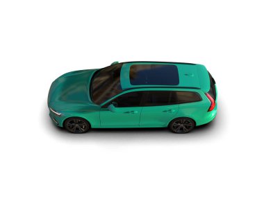 Üç boyutlu illüstrasyon. Modern araba beyaz arkaplanda izole edildi. 