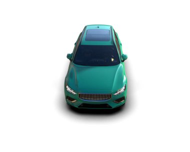 Üç boyutlu illüstrasyon. Modern araba beyaz arkaplanda izole edildi. 