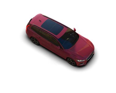 Üç boyutlu illüstrasyon. Modern araba beyaz arkaplanda izole edildi. 