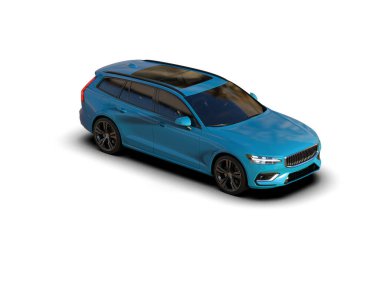 Üç boyutlu illüstrasyon. Modern araba beyaz arkaplanda izole edildi. 