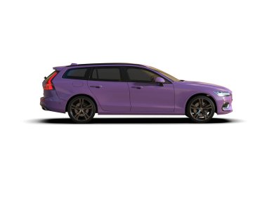 Üç boyutlu illüstrasyon. Modern araba beyaz arkaplanda izole edildi. 