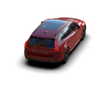 Üç boyutlu illüstrasyon. Modern araba beyaz arkaplanda izole edildi. 