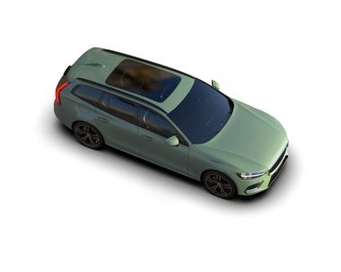 Üç boyutlu illüstrasyon. Modern araba beyaz arkaplanda izole edildi. 