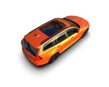 Üç boyutlu illüstrasyon. Modern araba beyaz arkaplanda izole edildi. 