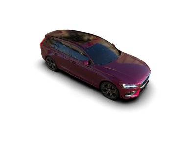 Üç boyutlu illüstrasyon. Modern araba beyaz arkaplanda izole edildi. 