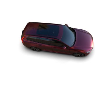 Üç boyutlu illüstrasyon. Modern araba beyaz arkaplanda izole edildi. 