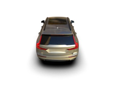 Üç boyutlu illüstrasyon. Modern araba beyaz arkaplanda izole edildi. 