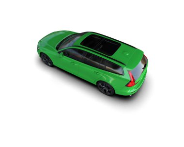 Üç boyutlu illüstrasyon. Modern araba beyaz arkaplanda izole edildi. 