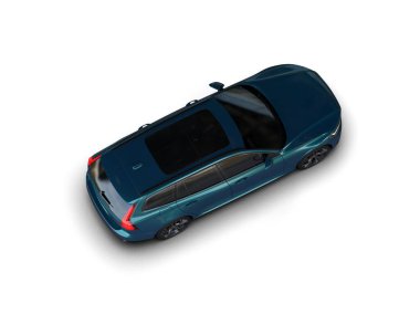 Üç boyutlu illüstrasyon. Modern araba beyaz arkaplanda izole edildi. 