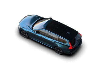 Üç boyutlu illüstrasyon. Modern araba beyaz arkaplanda izole edildi. 